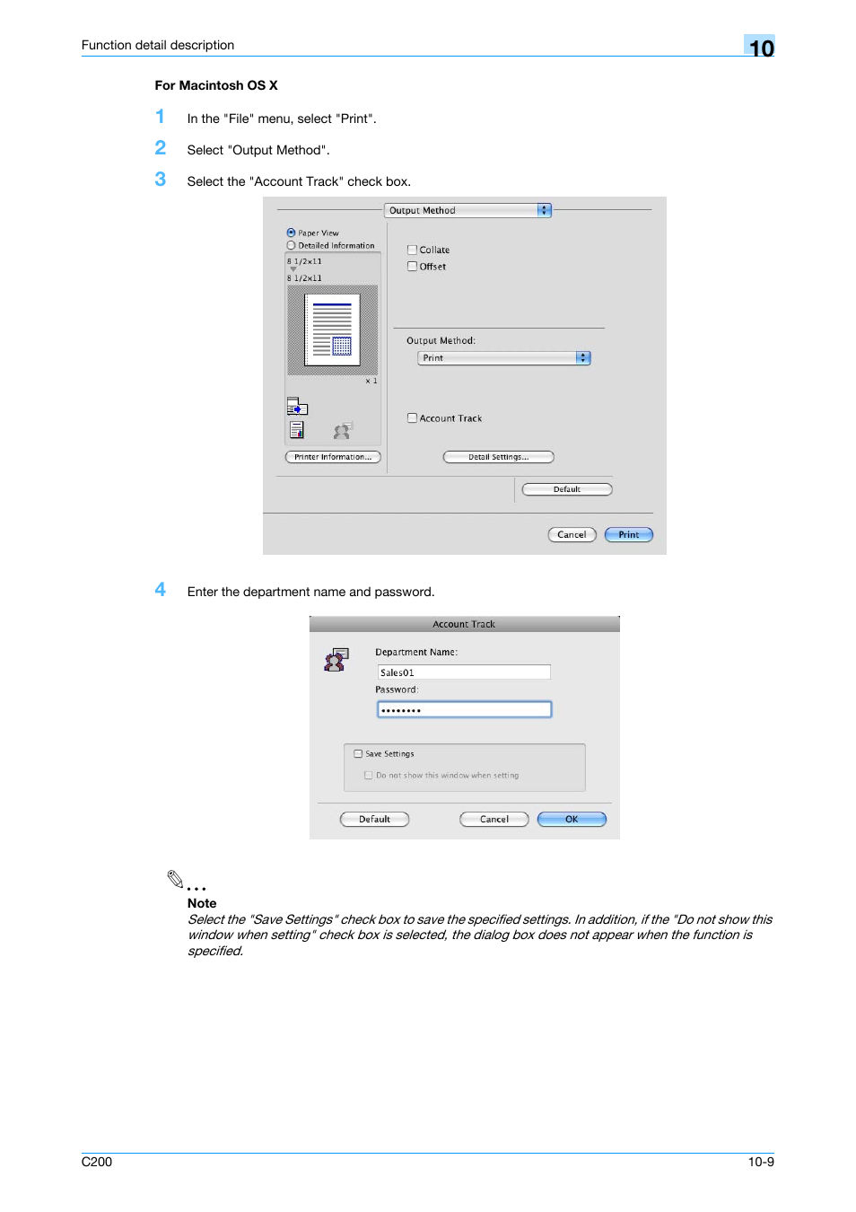 For macintosh os x, For macintosh os x -9 | Konica Minolta bizhub C200 User Manual | Page 120 / 156