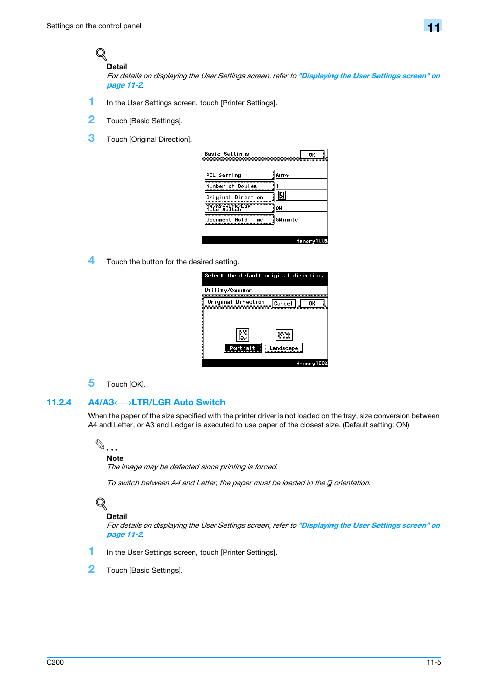 4 a4/a3¨æltr/lgr auto switch, A4/a3, Ltr/lgr auto switch -5 | Konica Minolta bizhub C200 User Manual | Page 125 / 156