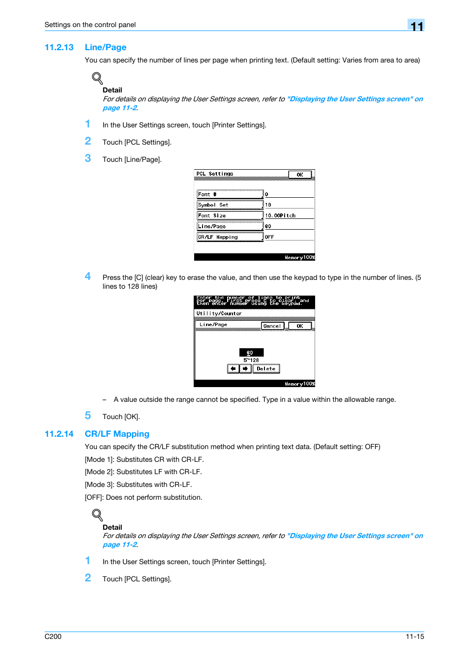 14 cr/lf mapping, Cr/lf mapping -15 | Konica Minolta bizhub C200 User Manual | Page 135 / 156