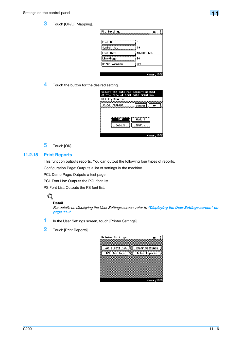 15 print reports, Print reports -16 | Konica Minolta bizhub C200 User Manual | Page 136 / 156