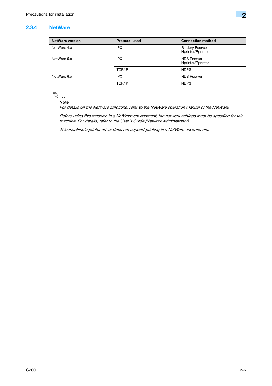 4 netware, Netware -6 | Konica Minolta bizhub C200 User Manual | Page 26 / 156