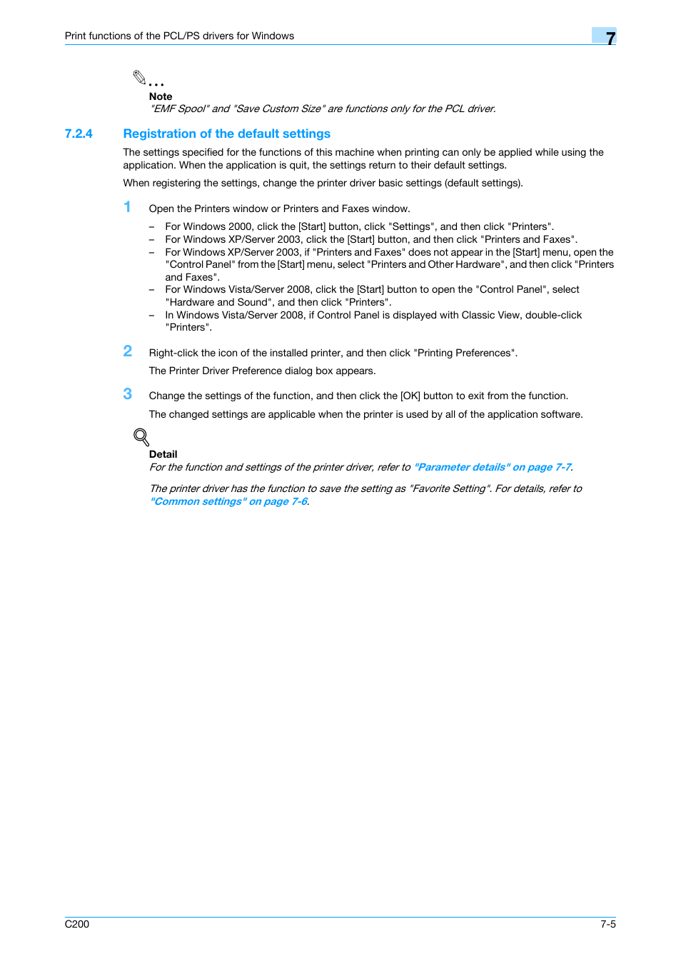4 registration of the default settings, Registration of the default settings -5 | Konica Minolta bizhub C200 User Manual | Page 81 / 156