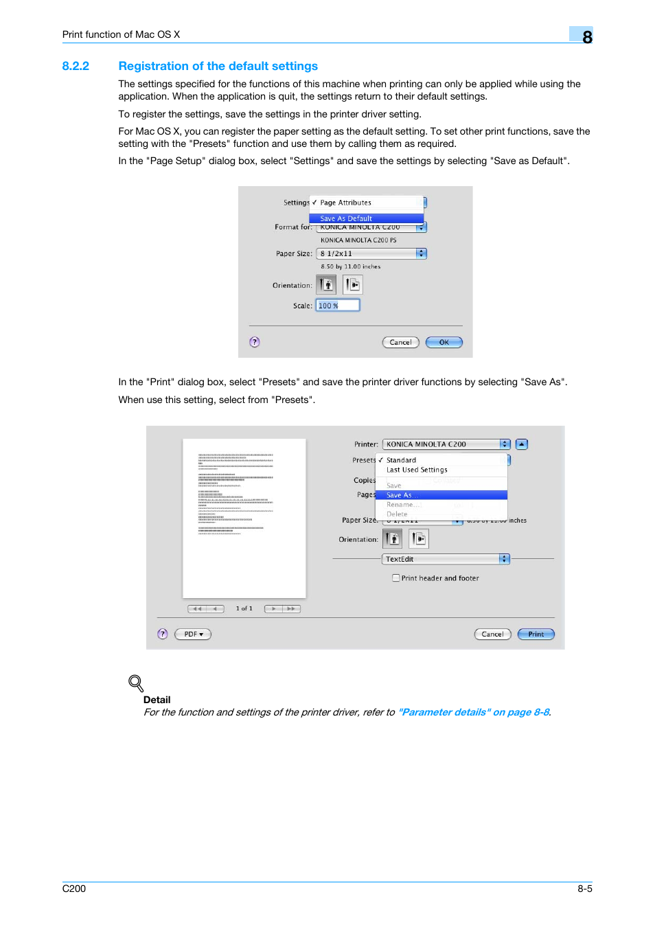 2 registration of the default settings, Registration of the default settings -5 | Konica Minolta bizhub C200 User Manual | Page 95 / 156