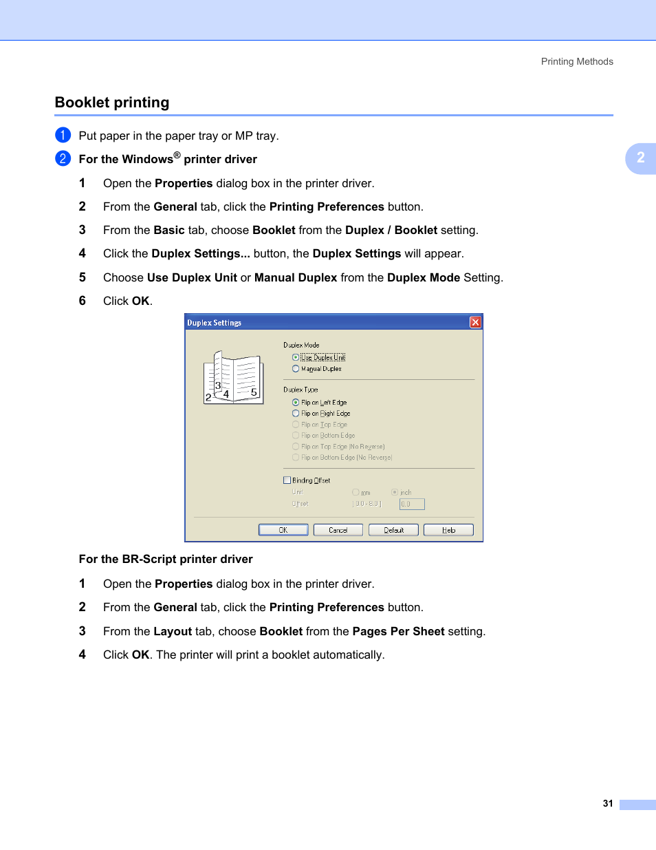 Booklet printing, 2booklet printing | Konica Minolta bizhub 20P User Manual | Page 41 / 161