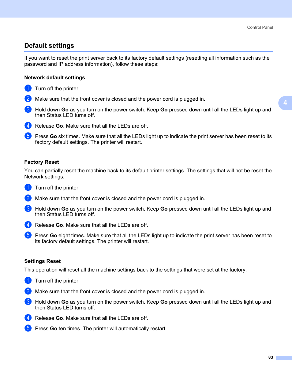 Default settings | Konica Minolta bizhub 20P User Manual | Page 93 / 161