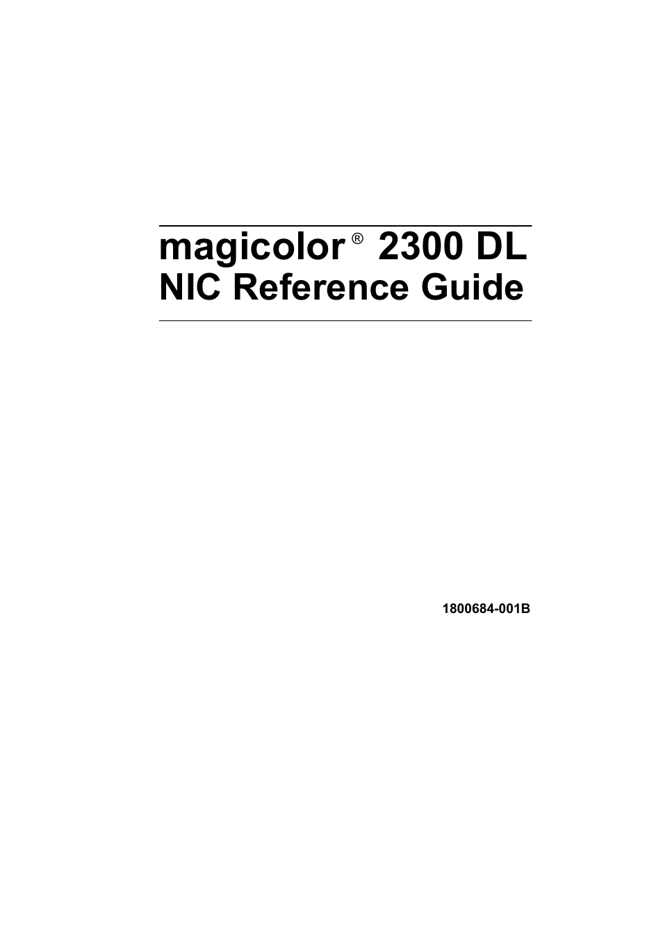 Konica Minolta MAGICOLOR 2300 User Manual | 72 pages