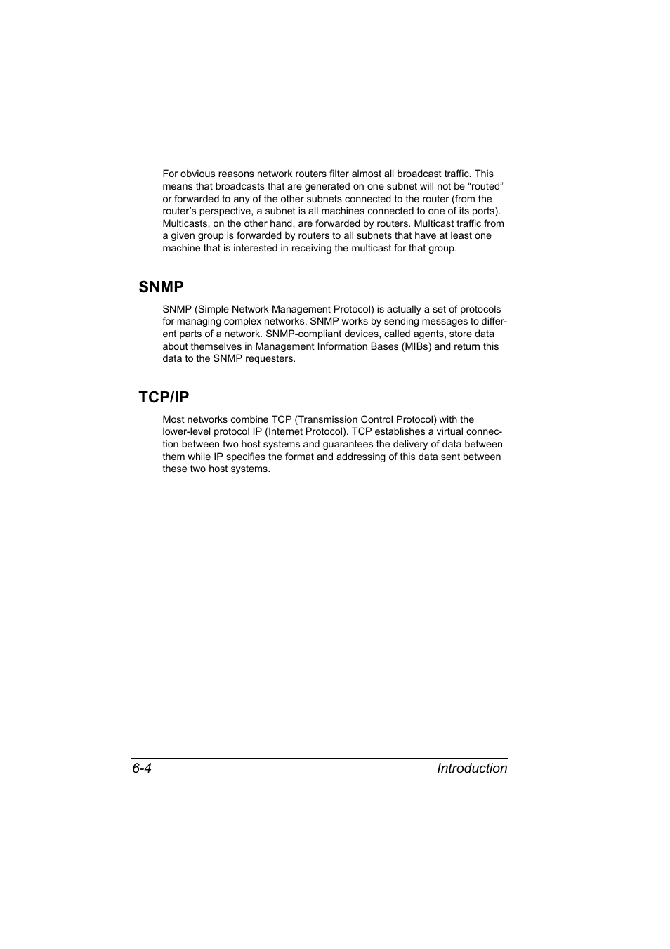 Snmp, Tcp/ip, Snmp 6-4 tcp/ip 6-4 | Konica Minolta MAGICOLOR 2300 User Manual | Page 60 / 72