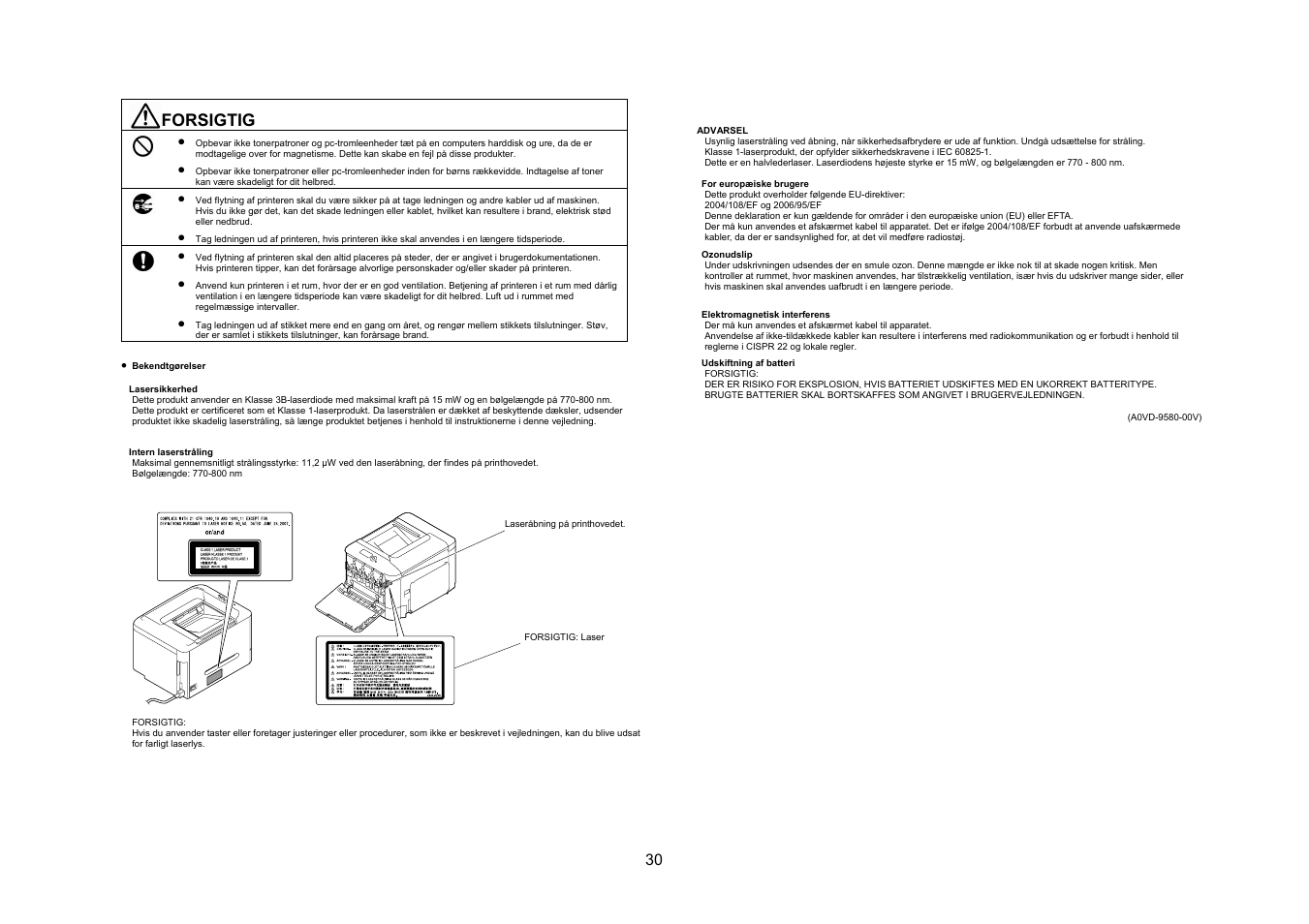 Forsigtig | Konica Minolta bizhub C35P User Manual | Page 31 / 46