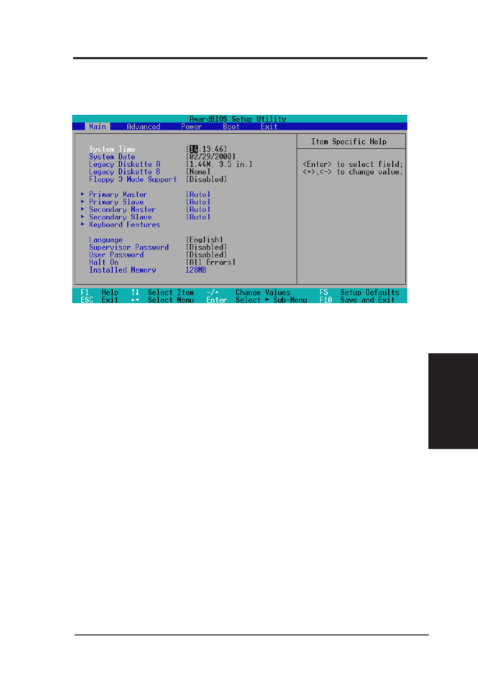 Bios setup, 3 main menu | Asus INTEL CUW(E)-FX User Manual | Page 49 / 128