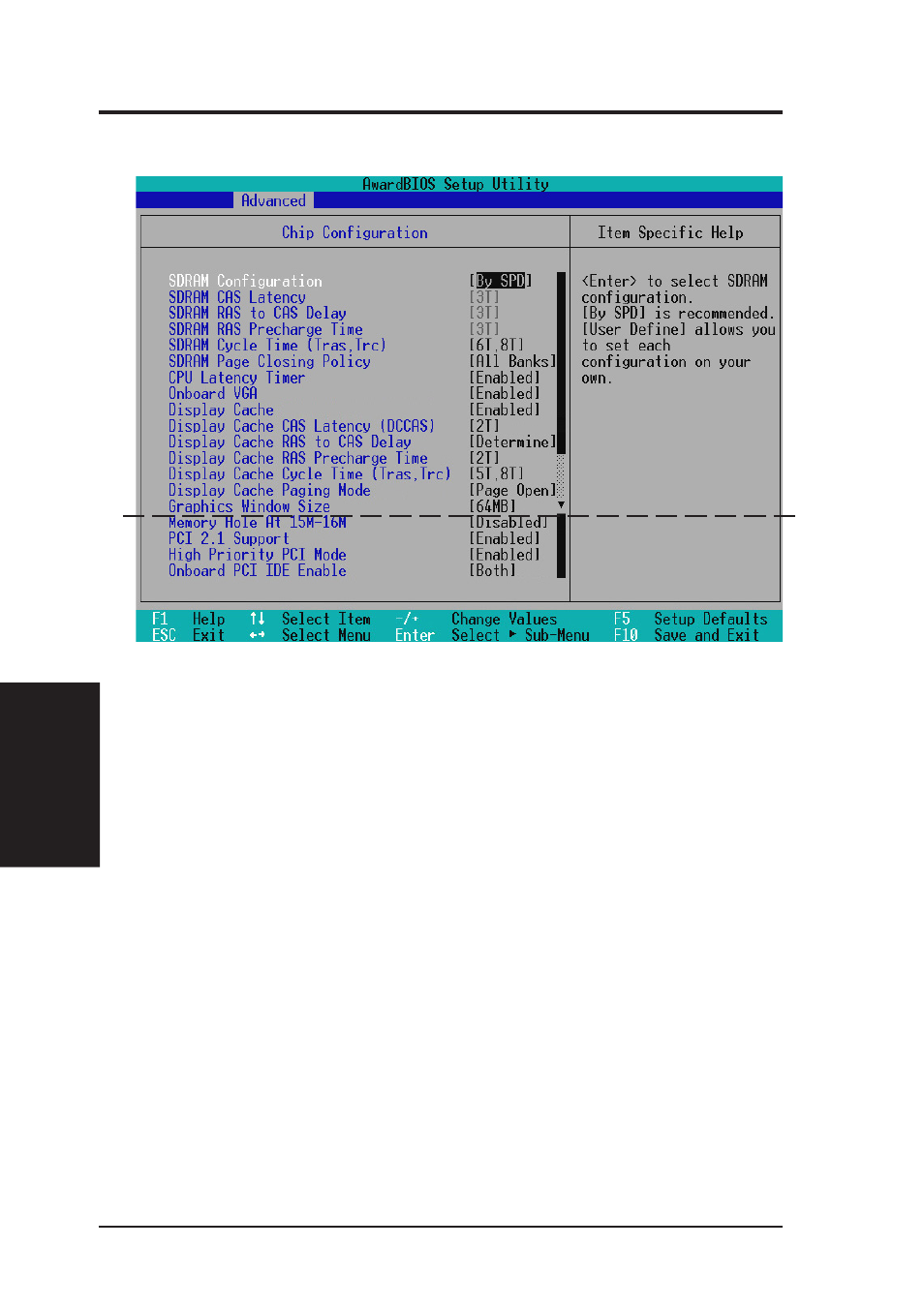 Bios setup, 1 chip configuration | Asus INTEL CUW(E)-FX User Manual | Page 60 / 128