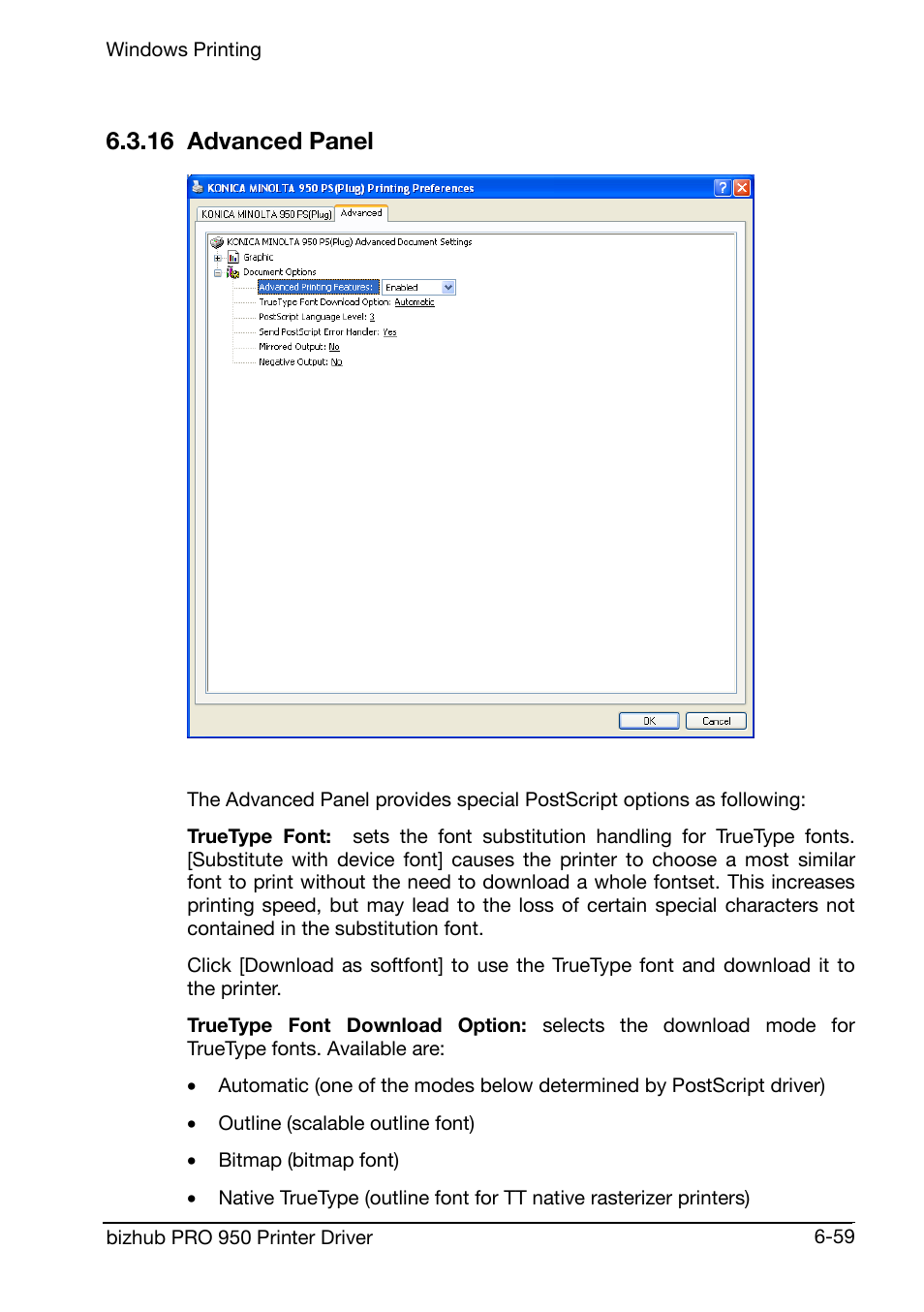 16 advanced panel | Konica Minolta bizhub PRO 950 User Manual | Page 123 / 160