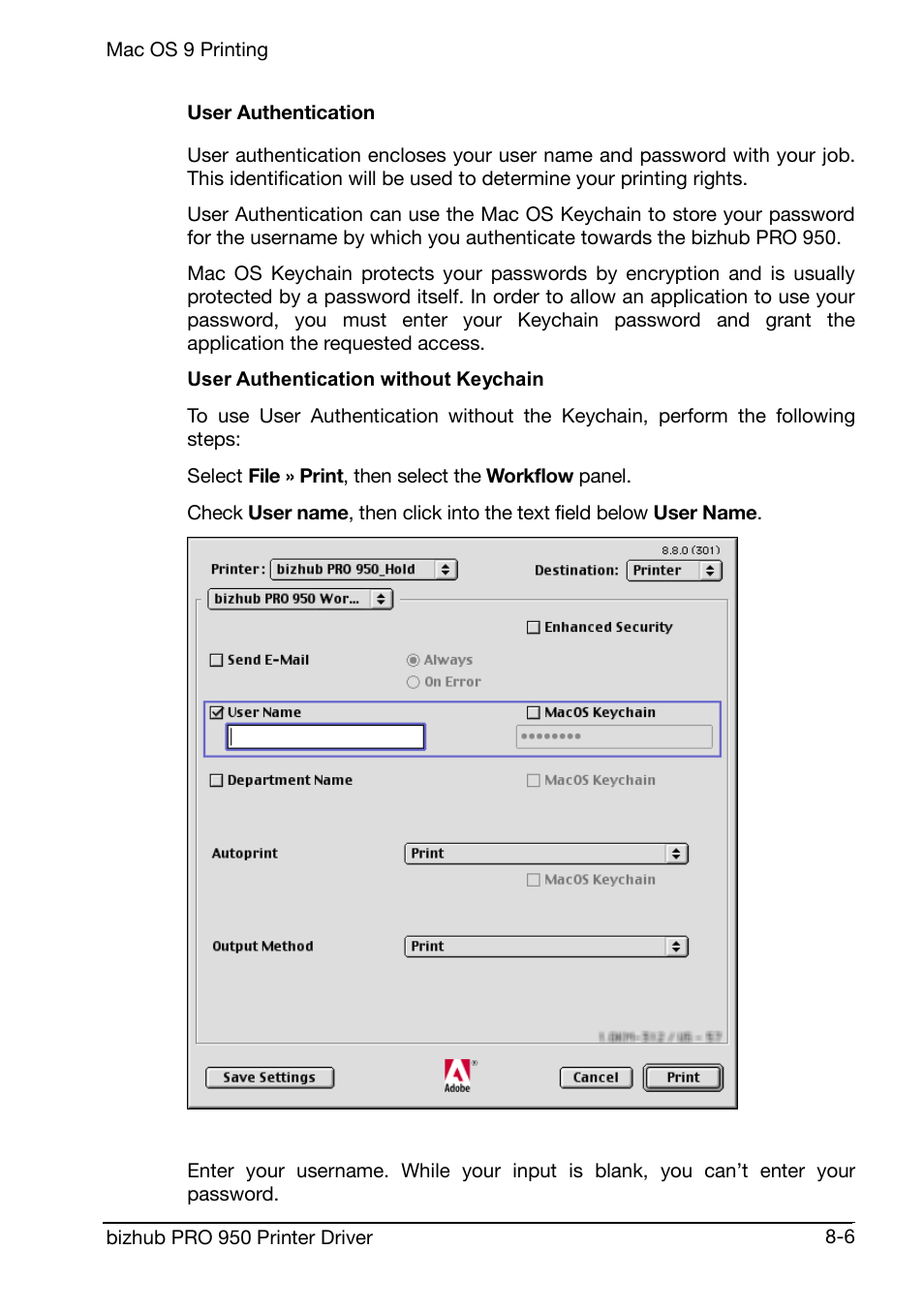 User authentication | Konica Minolta bizhub PRO 950 User Manual | Page 136 / 160