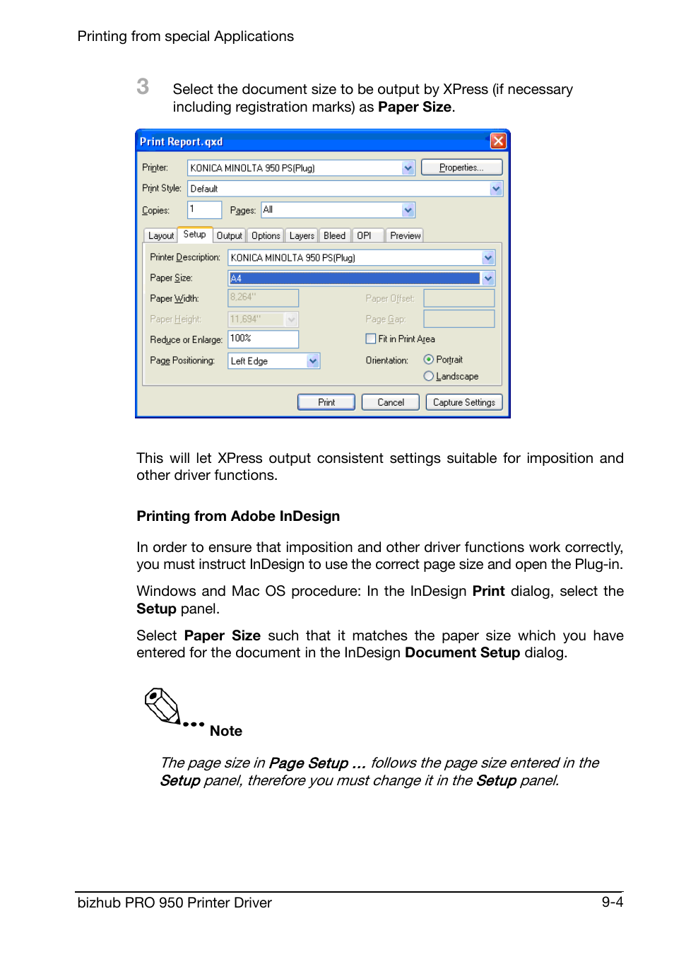 Printing from adobe indesign | Konica Minolta bizhub PRO 950 User Manual | Page 148 / 160