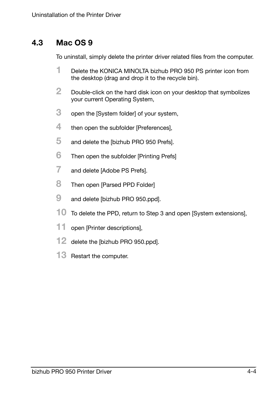 3 mac os 9 | Konica Minolta bizhub PRO 950 User Manual | Page 43 / 160