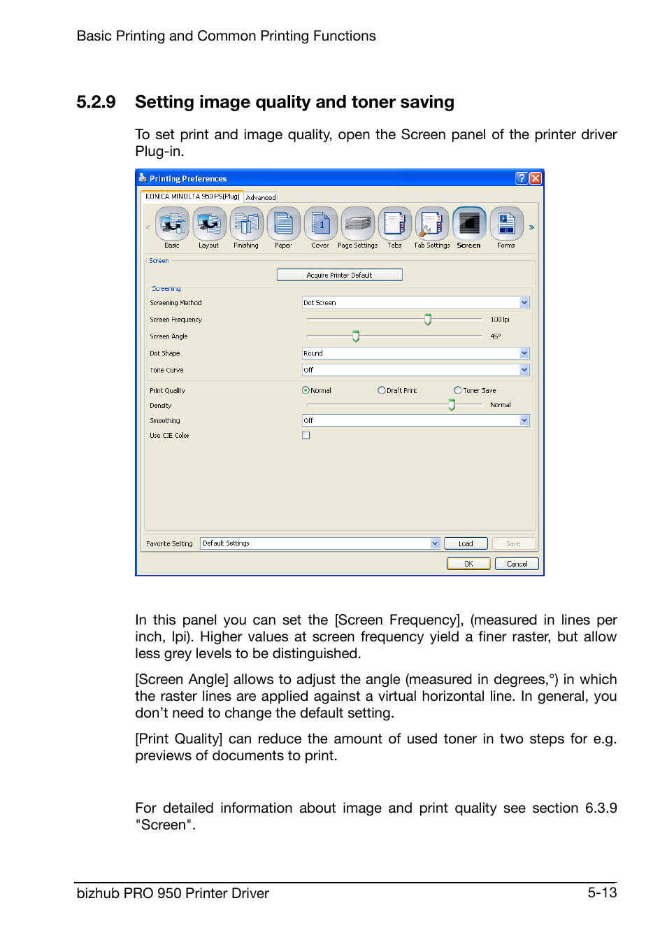 9 setting image quality and toner saving | Konica Minolta bizhub PRO 950 User Manual | Page 56 / 160