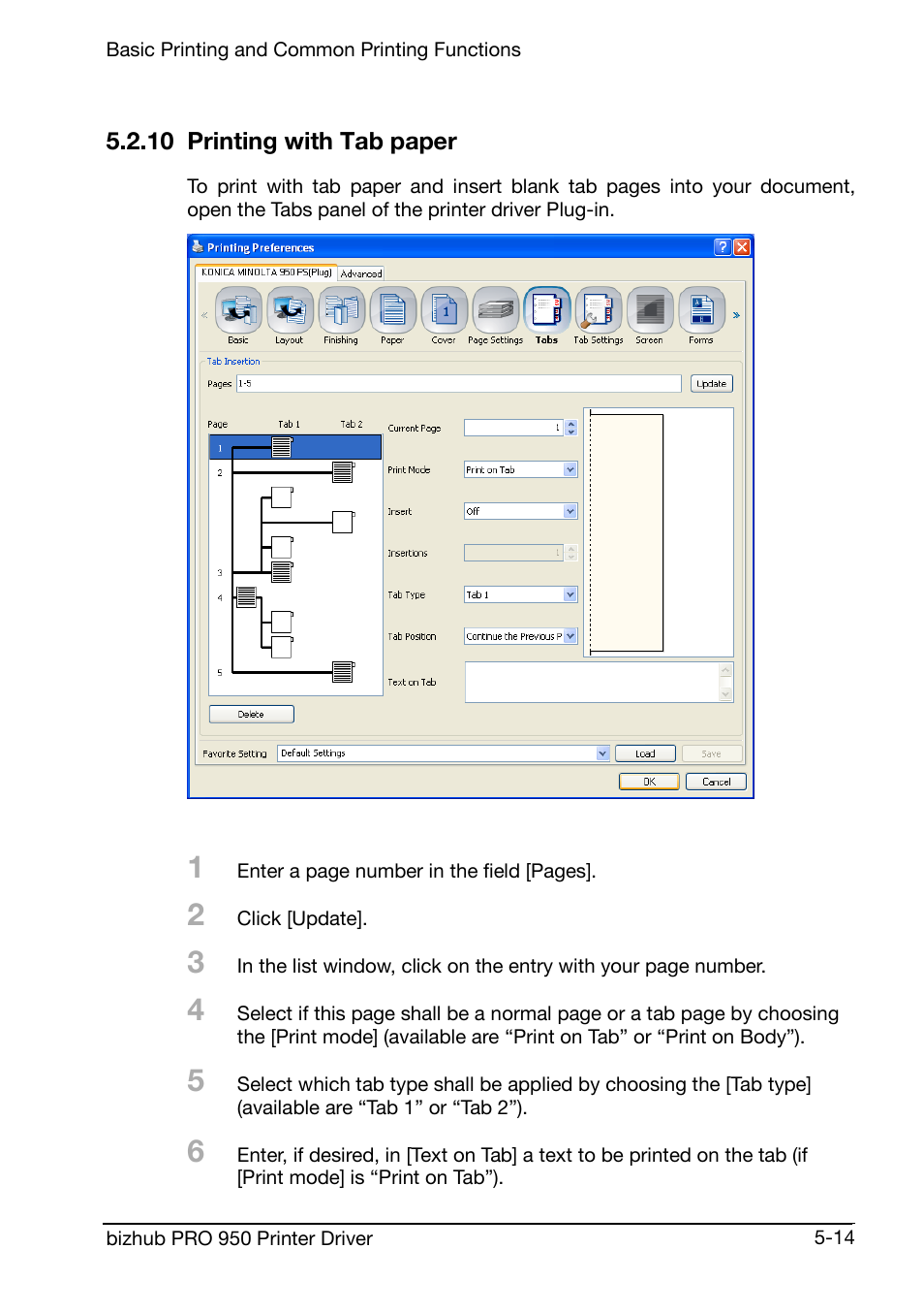 10 printing with tab paper | Konica Minolta bizhub PRO 950 User Manual | Page 57 / 160