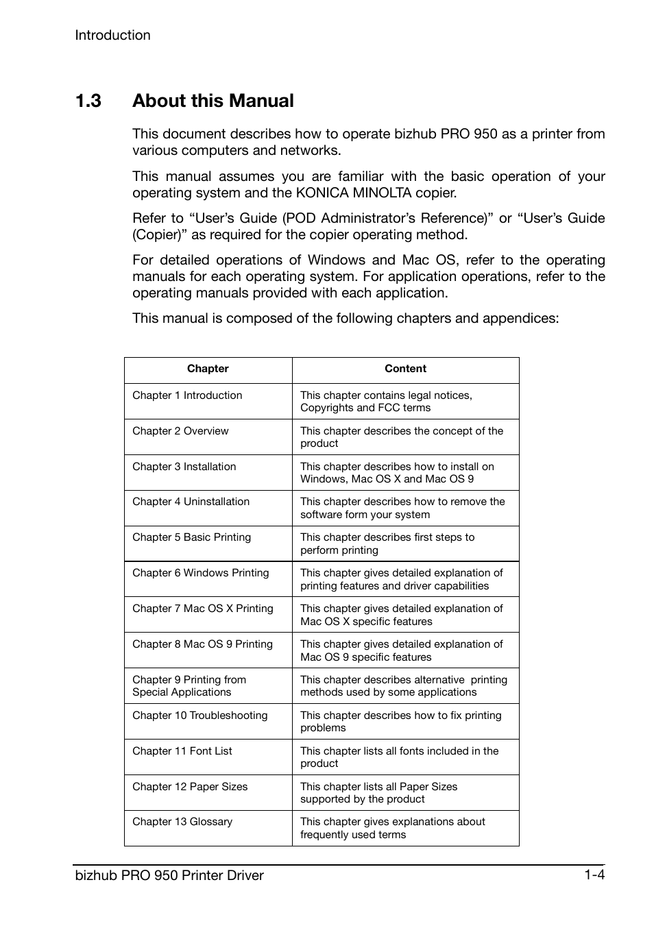 3 about this manual | Konica Minolta bizhub PRO 950 User Manual | Page 8 / 160