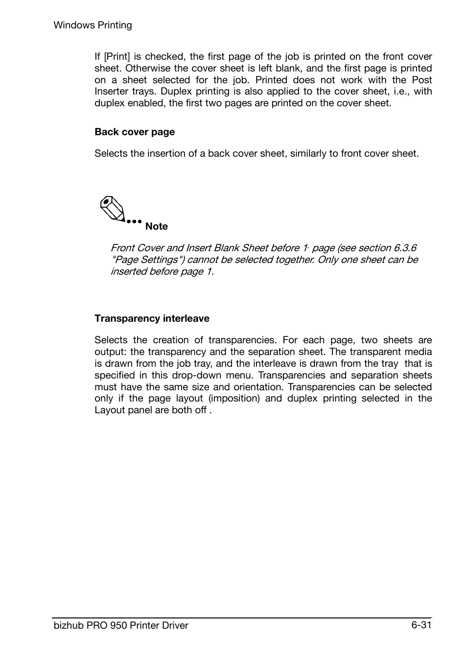 Transparency interleave | Konica Minolta bizhub PRO 950 User Manual | Page 95 / 160