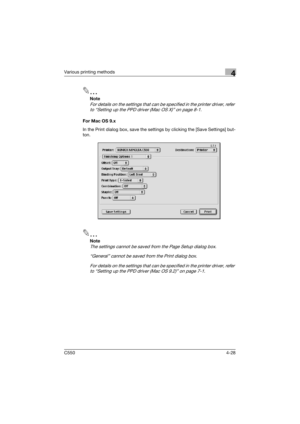 For mac os 9.x, For mac os 9.x -28 | Konica Minolta bizhub C550 User Manual | Page 144 / 427