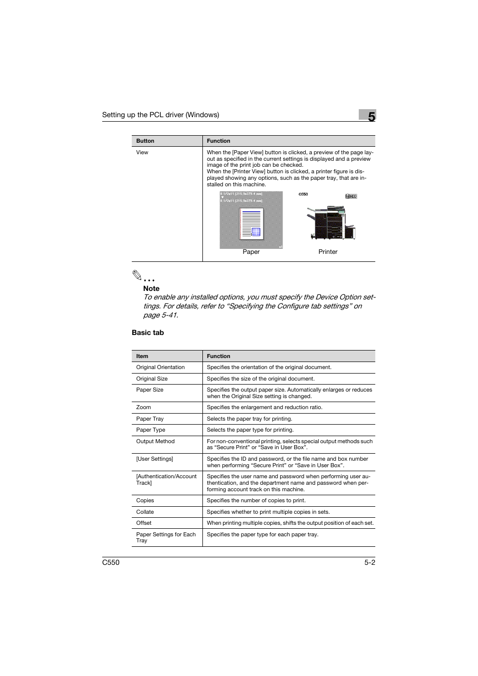 Basic tab, Basic tab -2 | Konica Minolta bizhub C550 User Manual | Page 146 / 427