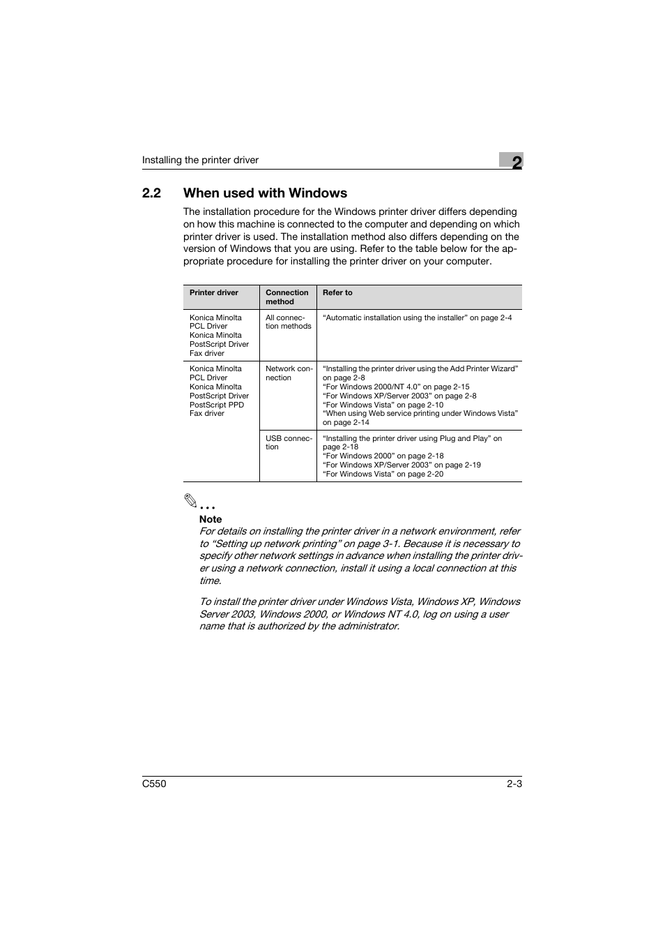 2 when used with windows, When used with windows -3 | Konica Minolta bizhub C550 User Manual | Page 47 / 427