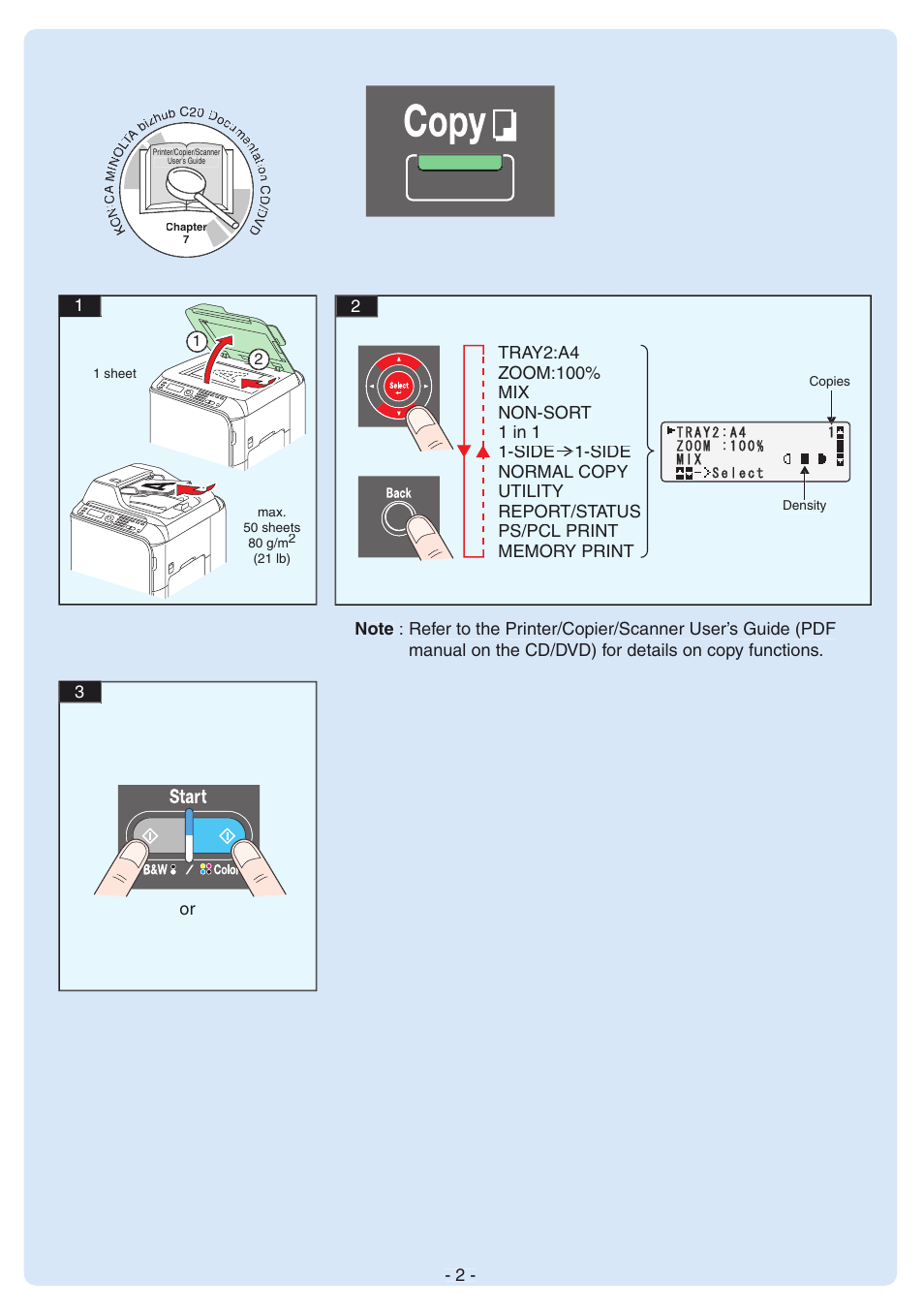 1or 3 2 | Konica Minolta bizhub C20X User Manual | Page 2 / 12