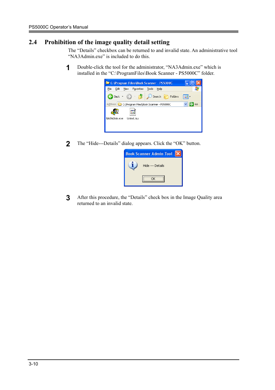 4 prohibition of the image quality detail setting | Konica Minolta PS5000C User Manual | Page 36 / 74