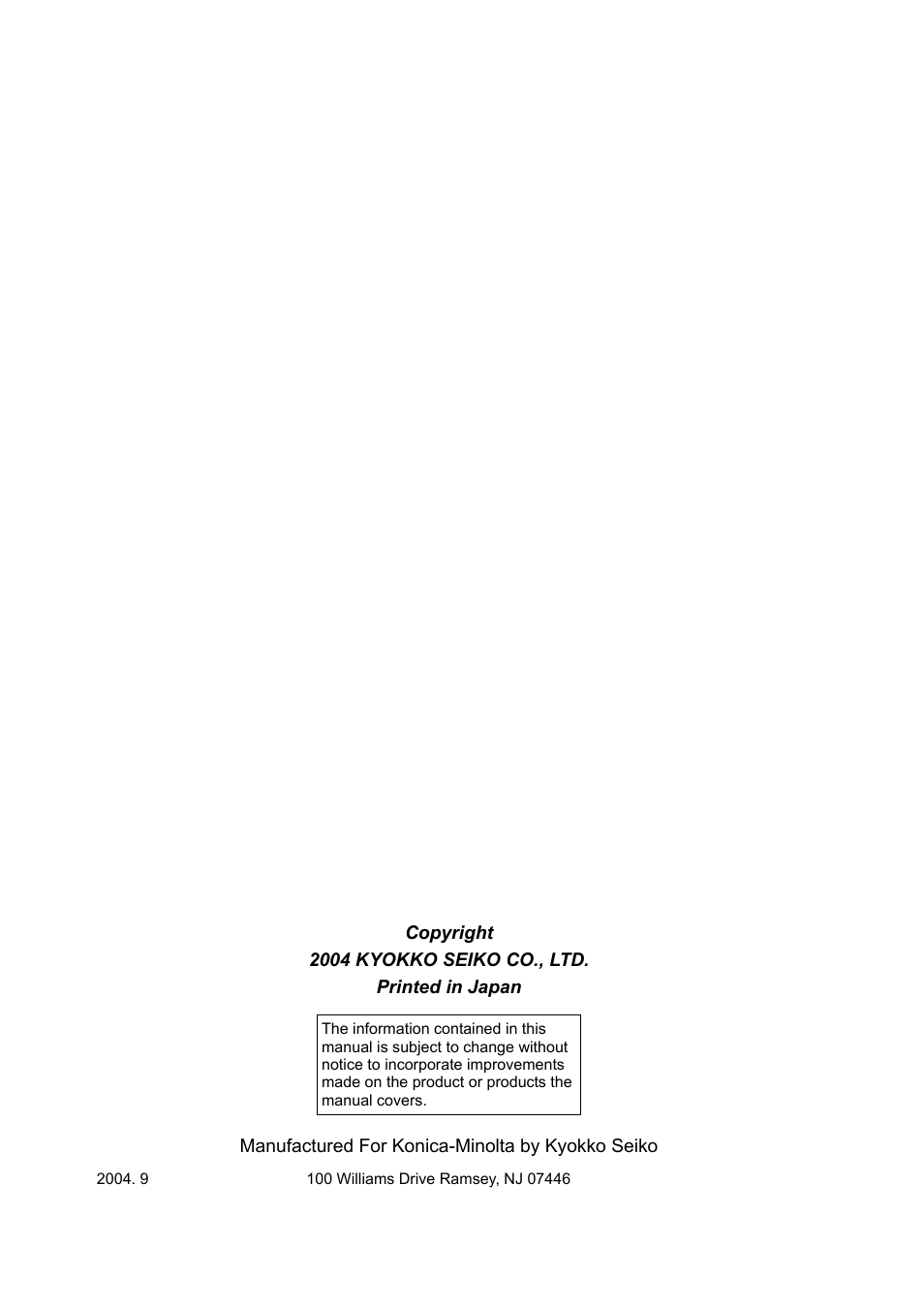 Konica Minolta PS5000C User Manual | Page 74 / 74