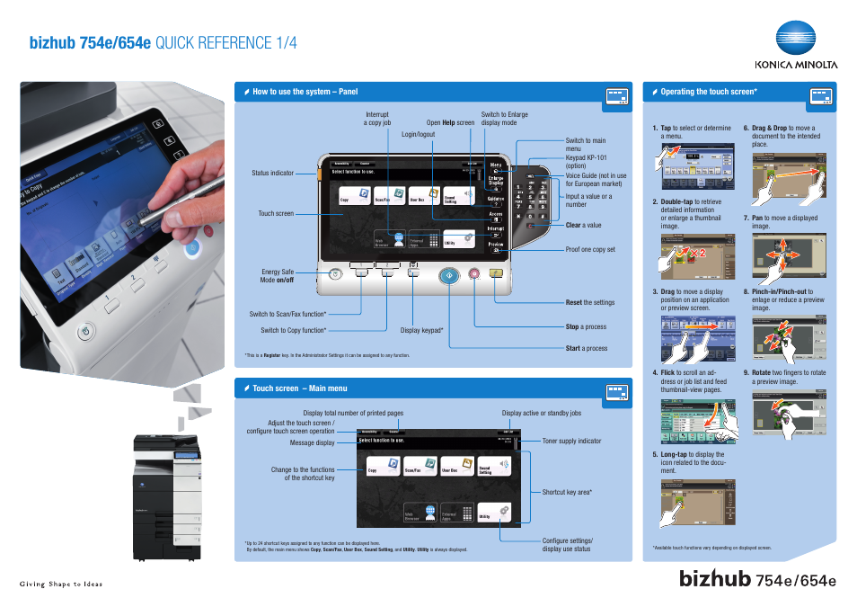 Konica Minolta bizhub 754e User Manual | 4 pages