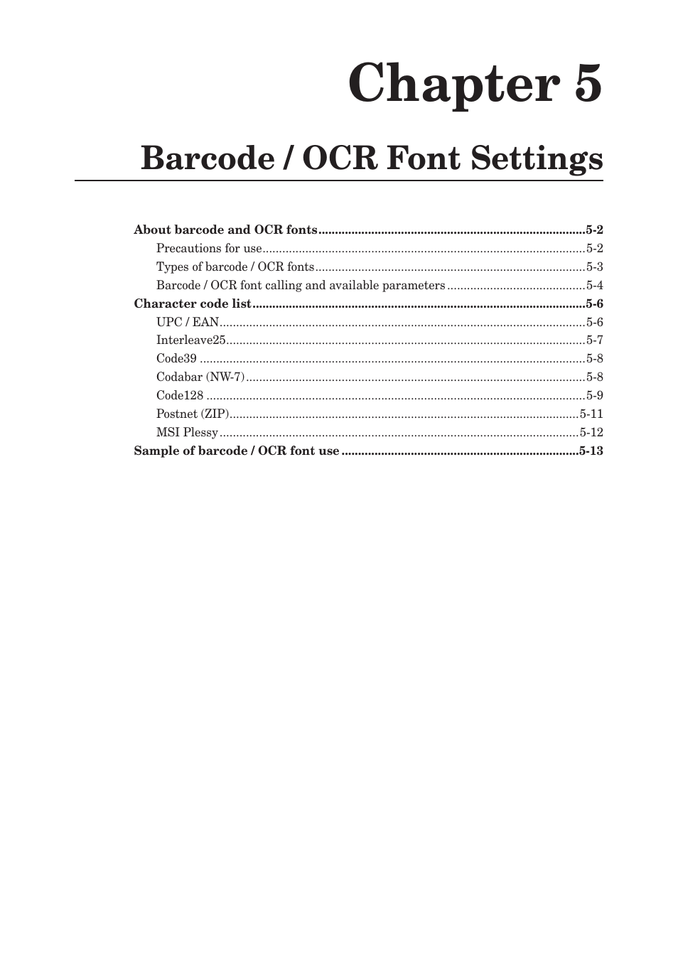 Chapter 5, Barcode / ocr font settings, Chapter 5 barcode / ocr font settings | Konica Minolta bizhub 25e User Manual | Page 100 / 120