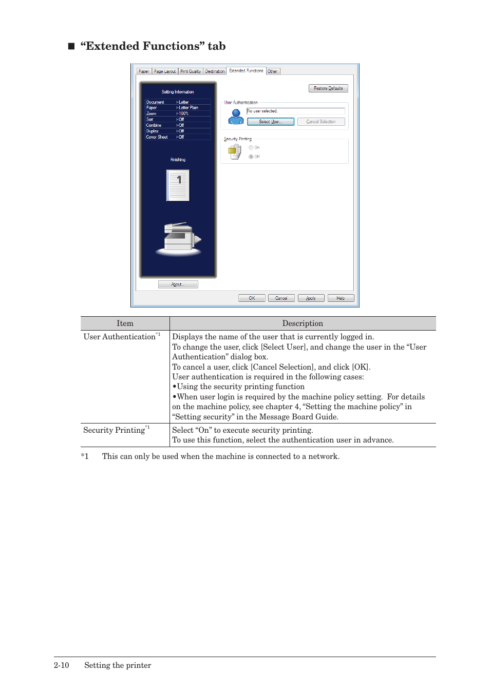 Extended functions” tab | Konica Minolta bizhub 25e User Manual | Page 43 / 120