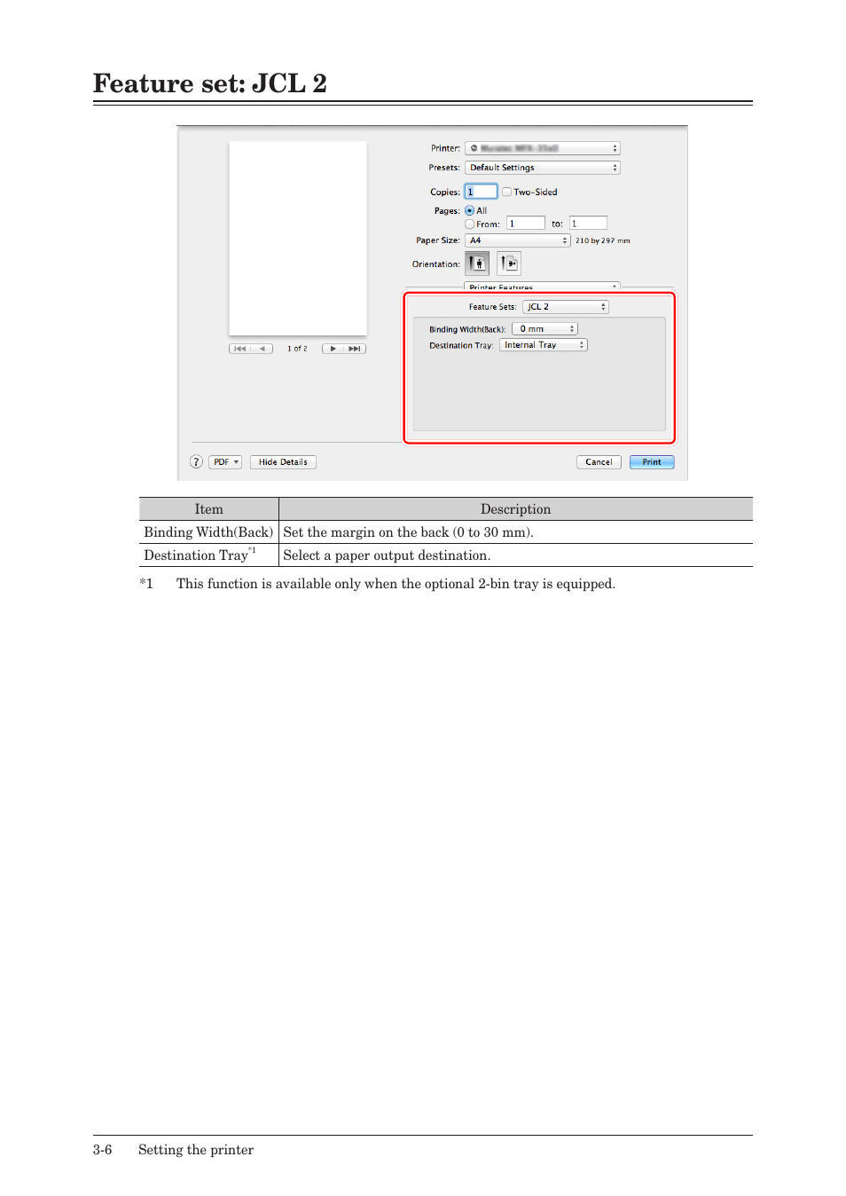 Feature set: jcl 2, Feature set: jcl 2 -6 | Konica Minolta bizhub 25e User Manual | Page 73 / 120