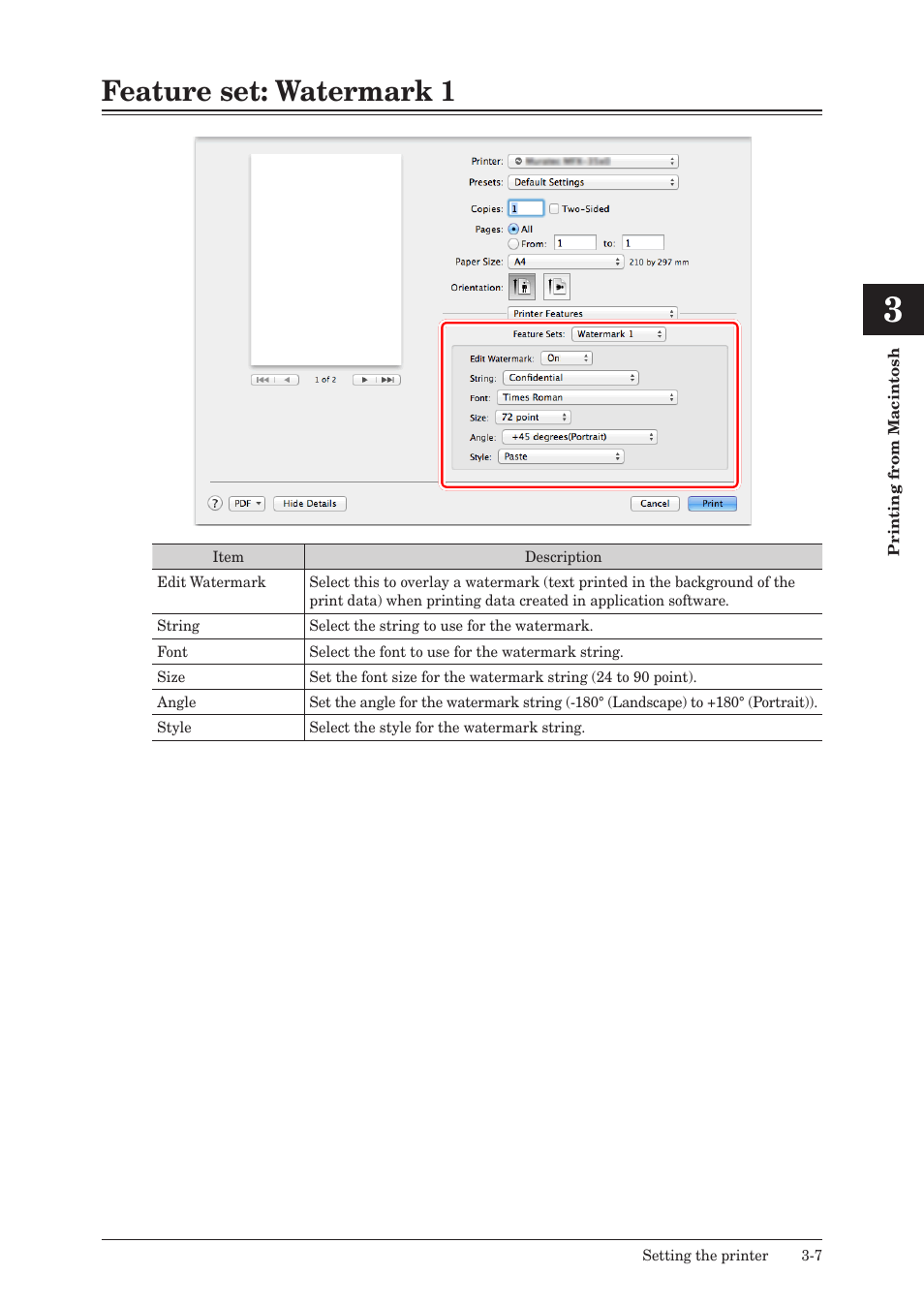 Feature set: watermark 1, Feature set: watermark 1 -7 | Konica Minolta bizhub 25e User Manual | Page 74 / 120