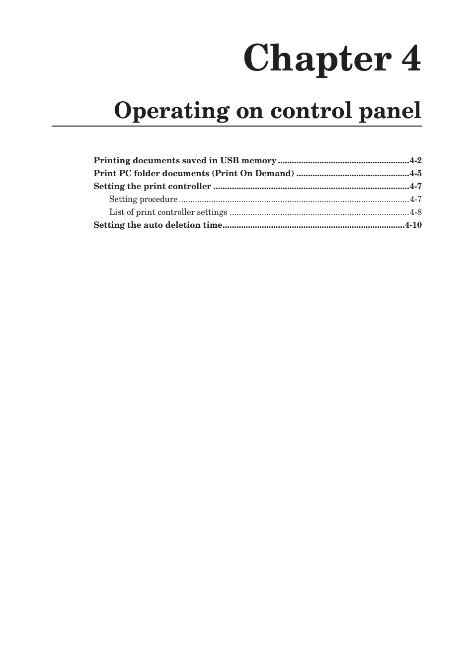 Chapter 4, Operating on control panel, Chapter 4 operating on control panel | Konica Minolta bizhub 25e User Manual | Page 90 / 120