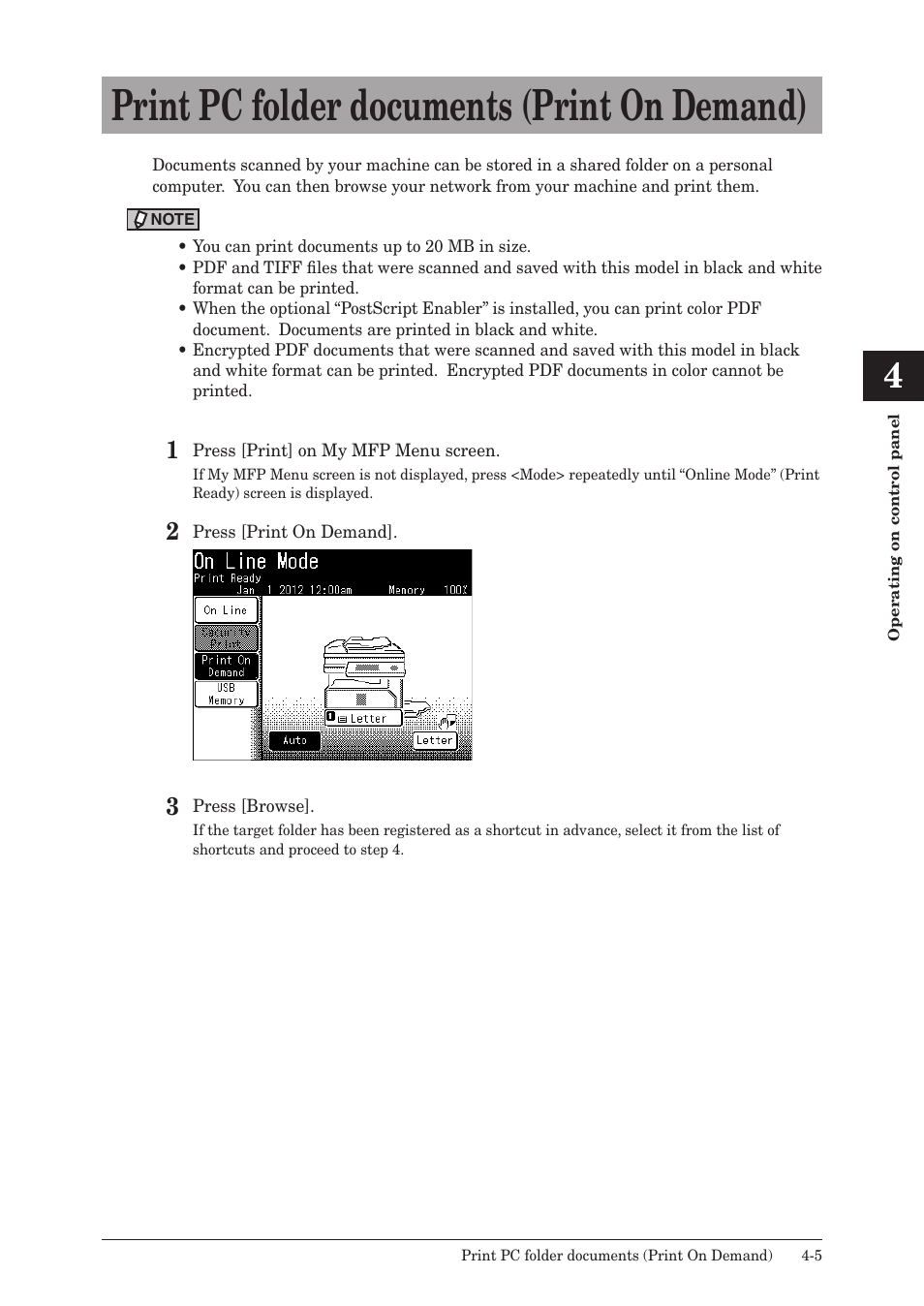 Print pc folder documents (print on demand), Print pc folder documents (print on demand) -5 | Konica Minolta bizhub 25e User Manual | Page 94 / 120