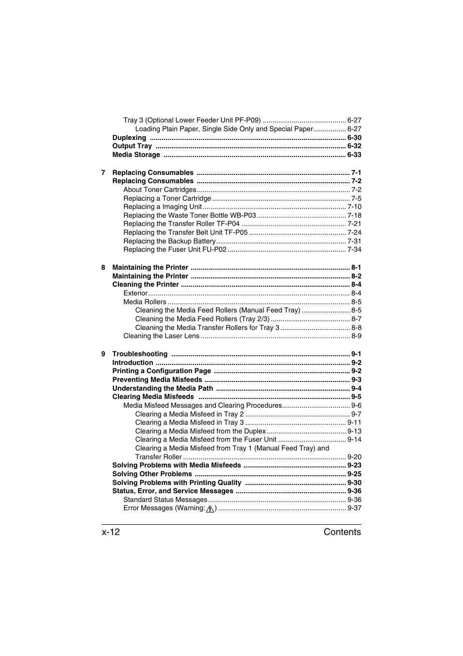 Contents x-12 | Konica Minolta bizhub C35P User Manual | Page 13 / 280