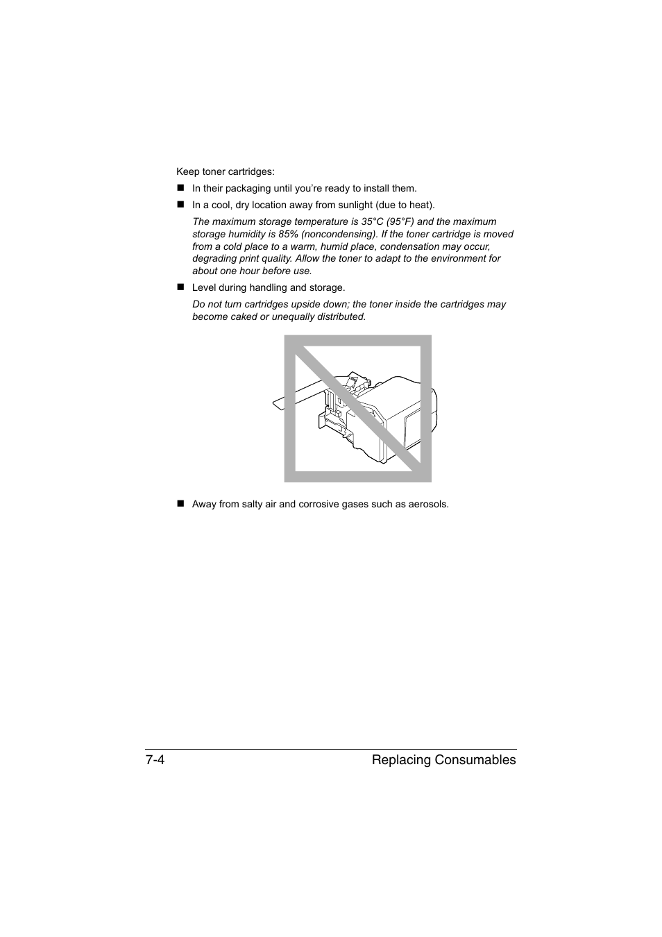 Replacing consumables 7-4 | Konica Minolta bizhub C35P User Manual | Page 157 / 280