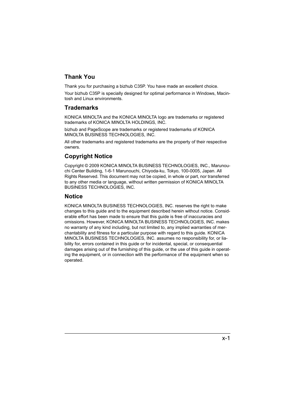 Konica Minolta bizhub C35P User Manual | Page 2 / 280