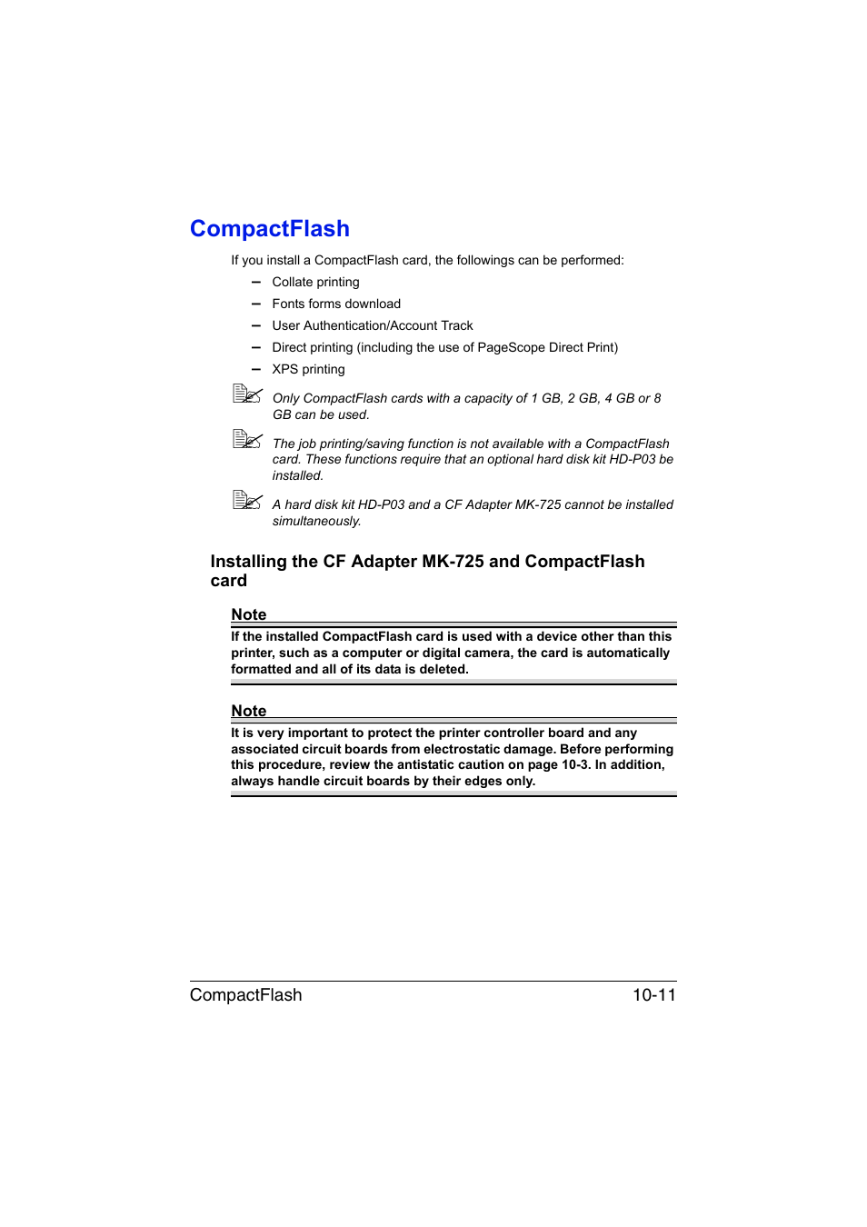 Compactflash, Compactflash -11 | Konica Minolta bizhub C35P User Manual | Page 262 / 280