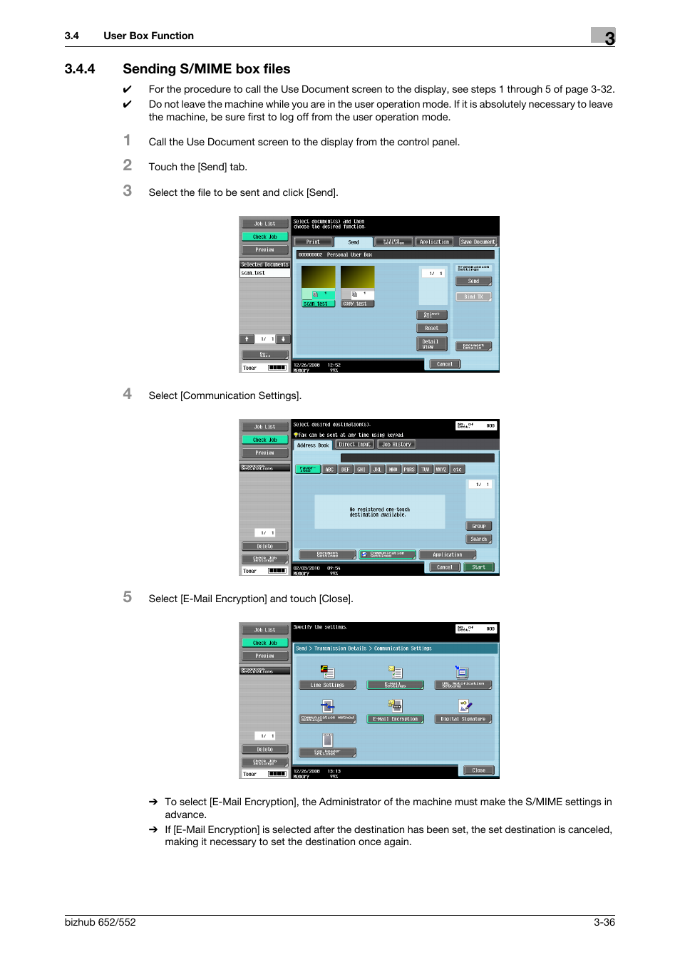 4 sending s/mime box files, Sending s/mime box files -36 | Konica Minolta bizhub Secure User Manual | Page 146 / 185