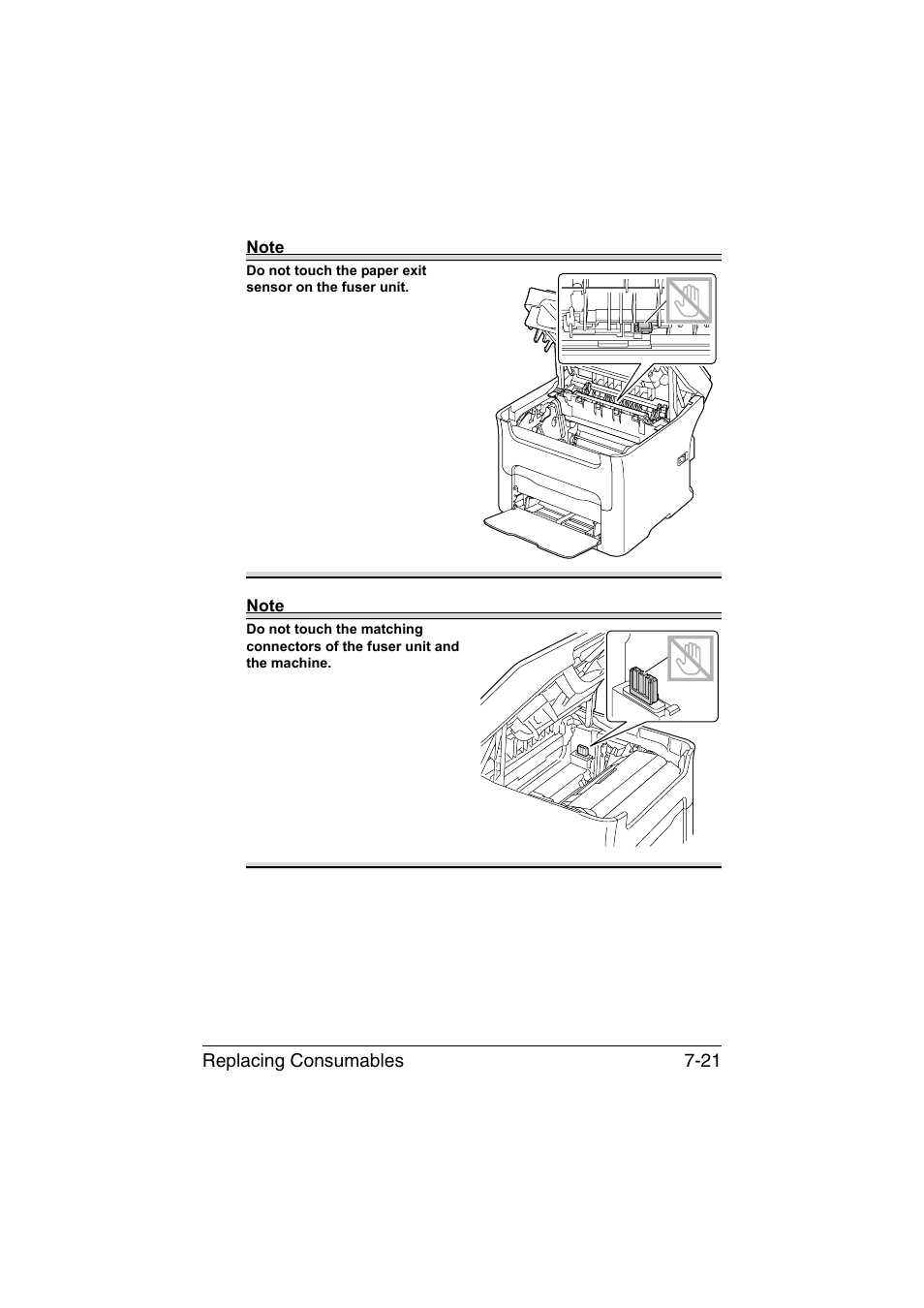 Replacing consumables 7-21 | Konica Minolta magicolor 1680MF User Manual | Page 106 / 169
