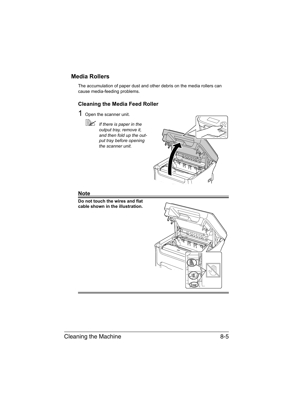 Media rollers, Cleaning the media feed roller, Media rollers -5 | Cleaning the media feed roller -5 | Konica Minolta magicolor 1680MF User Manual | Page 114 / 169