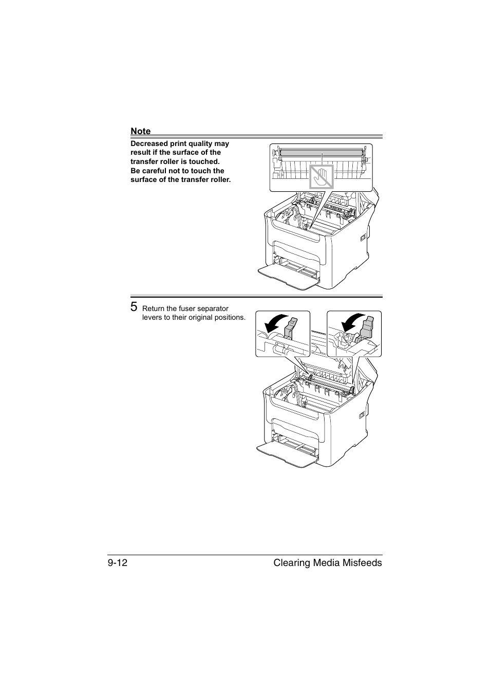 Clearing media misfeeds 9-12 | Konica Minolta magicolor 1680MF User Manual | Page 139 / 169
