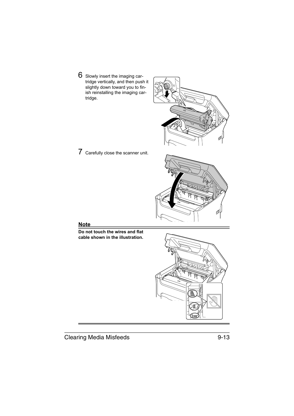 Clearing media misfeeds 9-13 | Konica Minolta magicolor 1680MF User Manual | Page 140 / 169