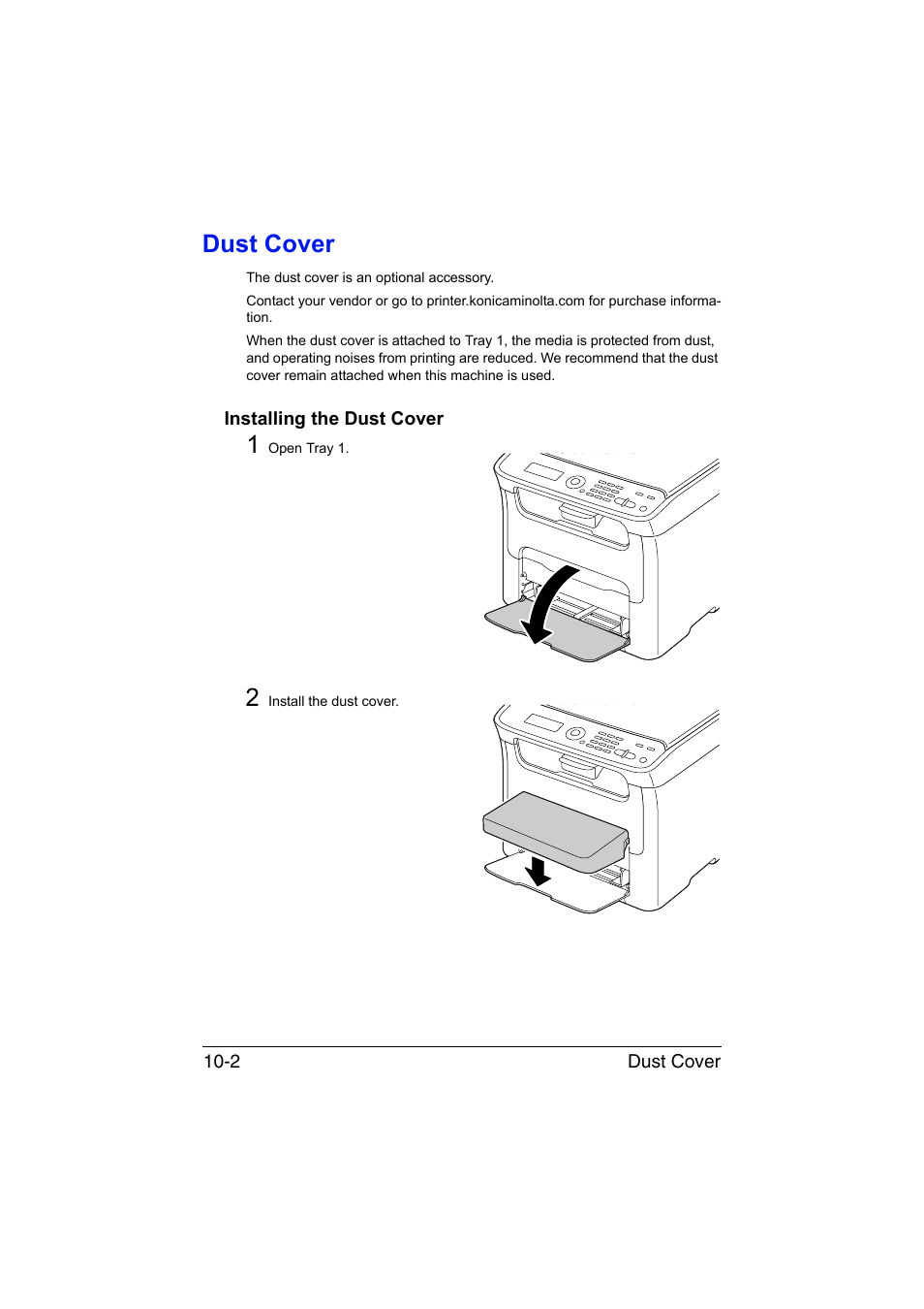 Dust cover, Installing the dust cover, Dust cover -2 | Installing the dust cover -2 | Konica Minolta magicolor 1680MF User Manual | Page 161 / 169