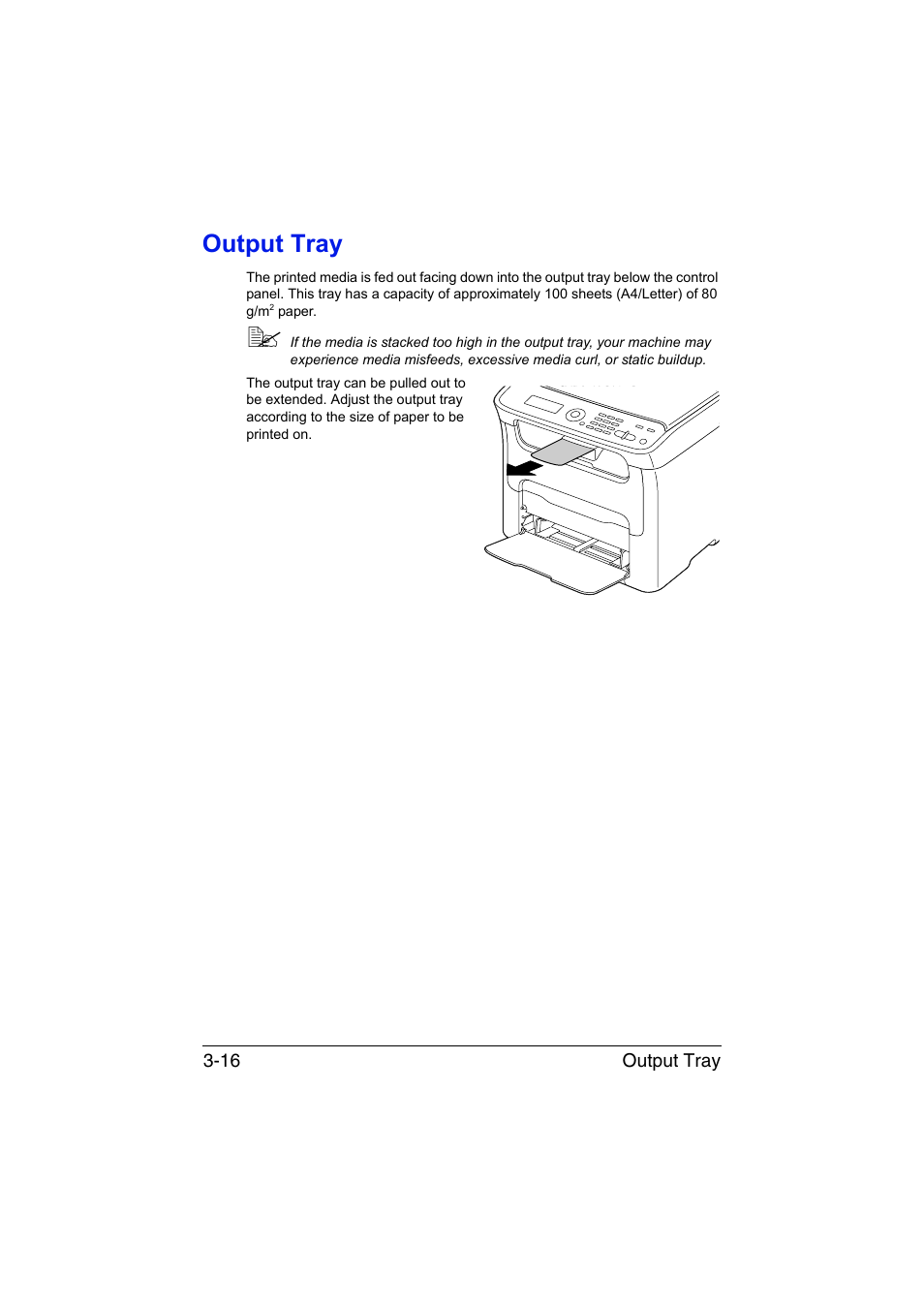 Output tray, Output tray -16 | Konica Minolta magicolor 1680MF User Manual | Page 57 / 169