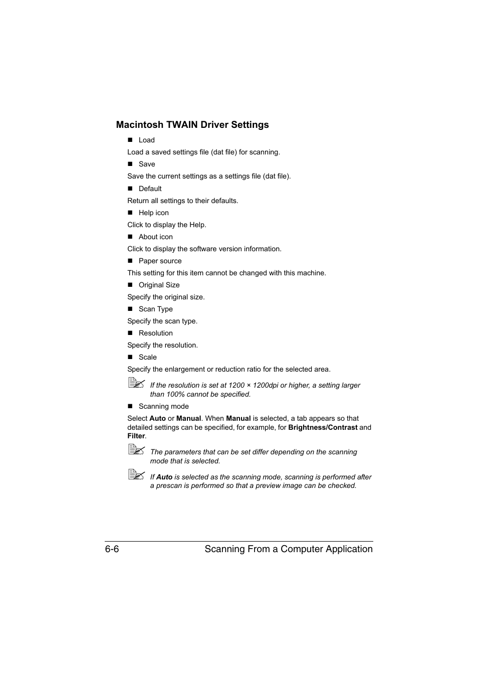 Macintosh twain driver settings, Macintosh twain driver settings -6 | Konica Minolta magicolor 1680MF User Manual | Page 83 / 169