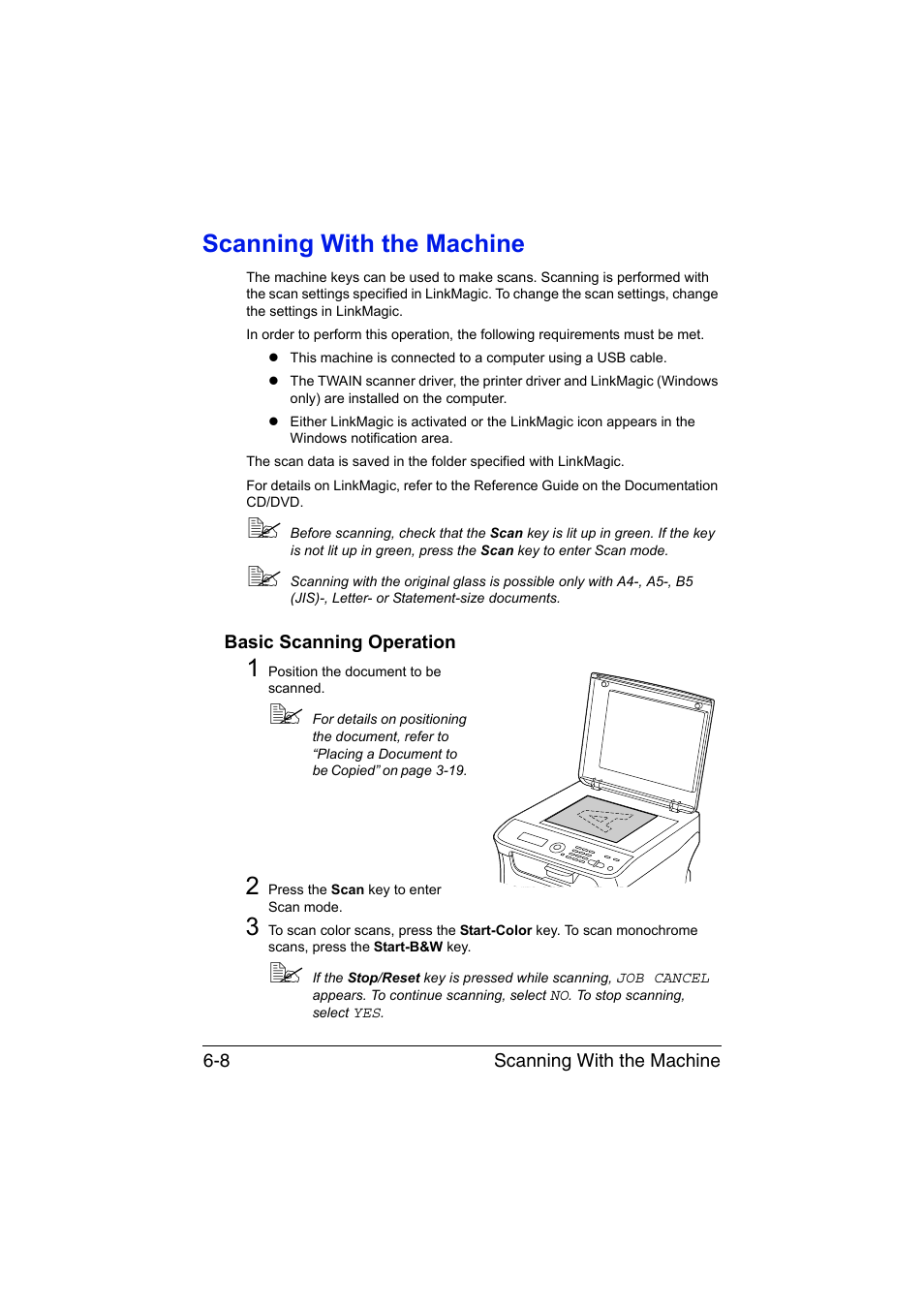 Scanning with the machine, Basic scanning operation, Scanning with the machine -8 | Basic scanning operation -8 | Konica Minolta magicolor 1680MF User Manual | Page 85 / 169