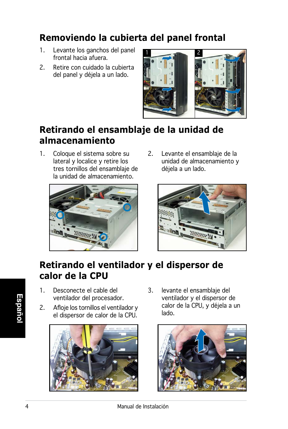 Español | Asus PC (Desktop Barebone) P2-P5945G User Manual | Page 36 / 80