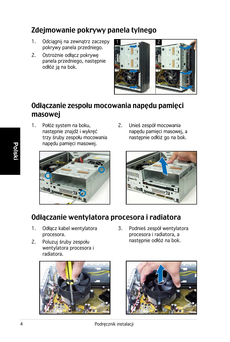 Polski | Asus PC (Desktop Barebone) P2-P5945G User Manual | Page 68 / 80